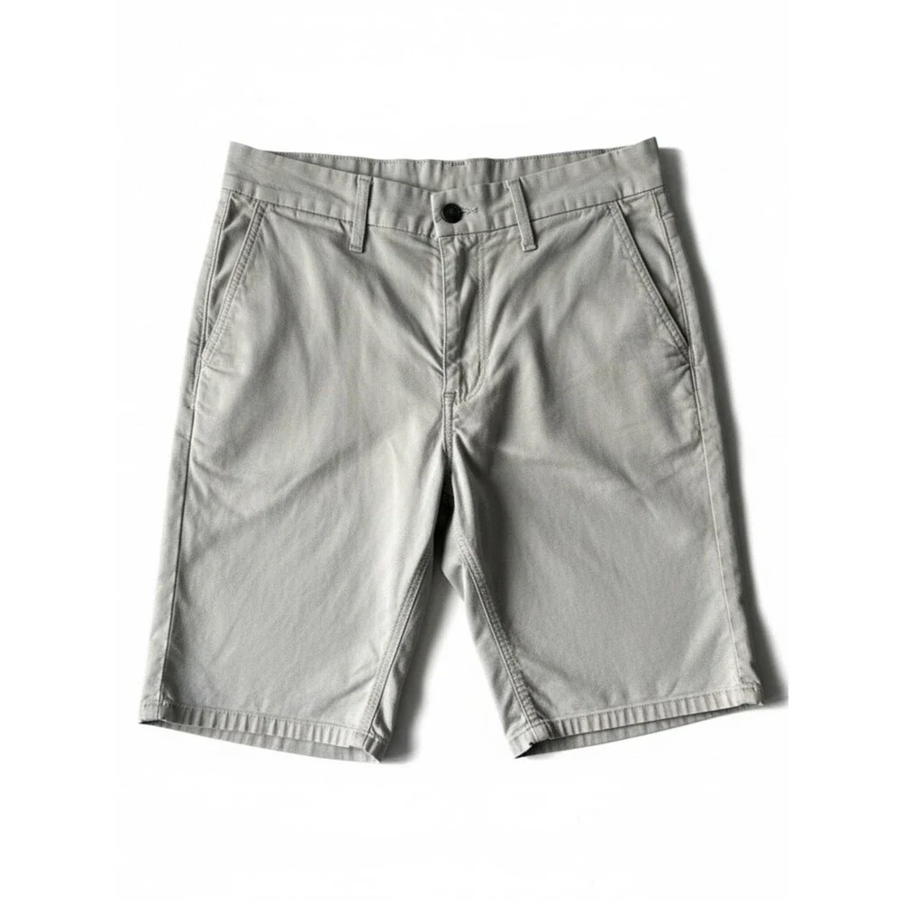 Cremieux Men’s Chino Shorts Size 32 Gray Stretch Flat Front Golf Casual Shorts